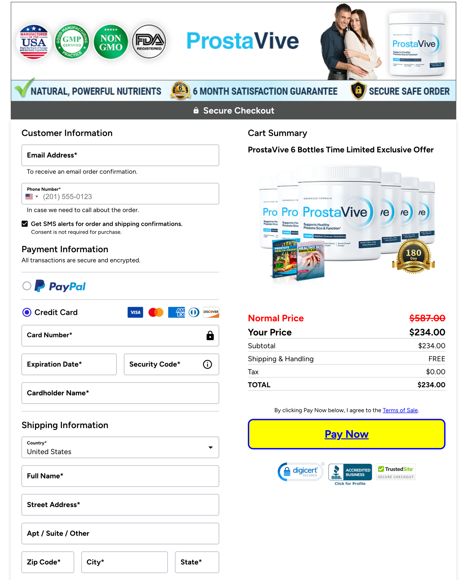 ProstaVive Official Website Secure Order Page